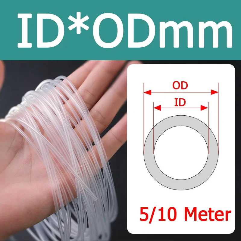 5M/10M Transparent Flexible Silicone Tubing ID 0.3 0.4 0.5 0.6 0.7 0.8 1-6mm  Medical Grade Micro Hose for Lab/Aquarium (FDA)