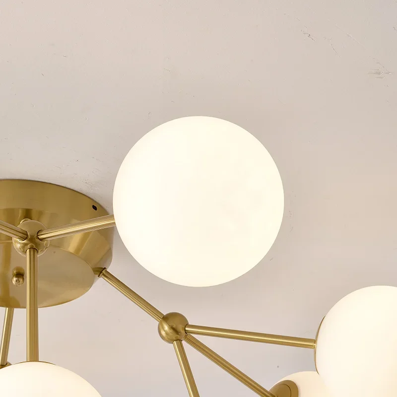 Golden Ceiling Lamp Nordic Magic Bean