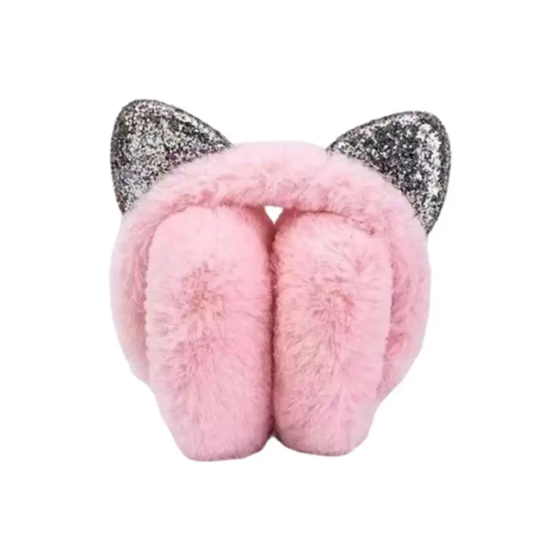 غطاء للأذنين شتوي دافئ من القطيفة غطاء للأذنين على شكل قطة للنساء والفتيات والأطفال لركوب الدراجات وحماية الأذن من الفرو اللطيف غطاء للأذنين ناعم #6