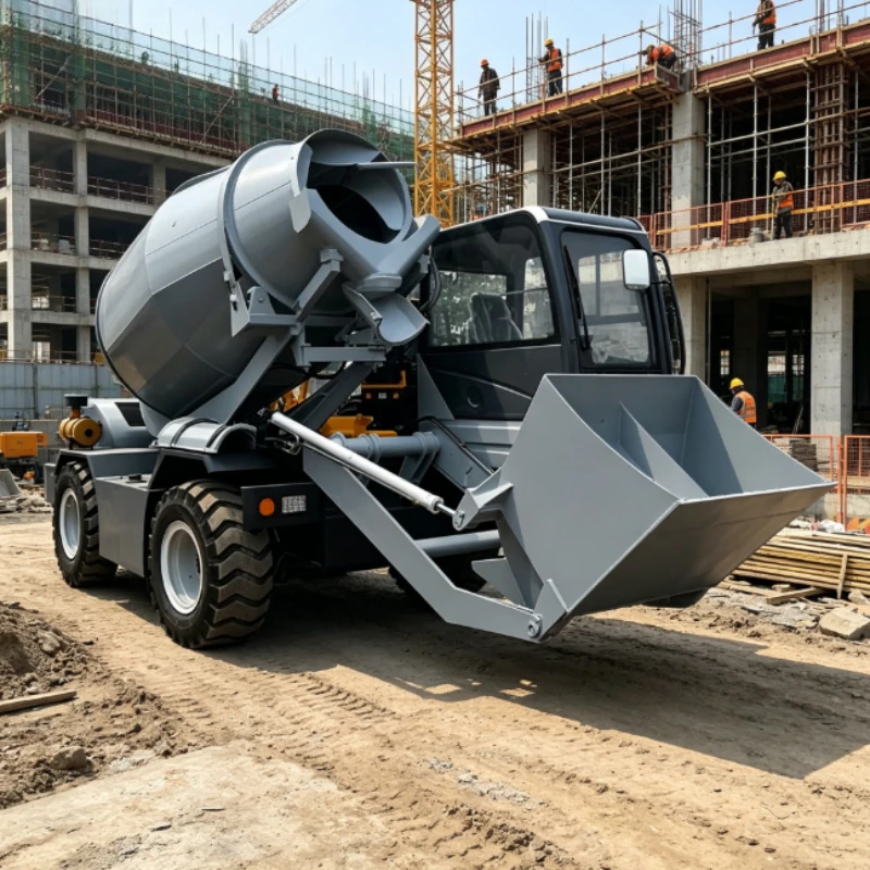 Customized 4.0 CBM Self Loading Concrete Mixer with Self Propelled Concrete Mixing System Easy Operating Control from China