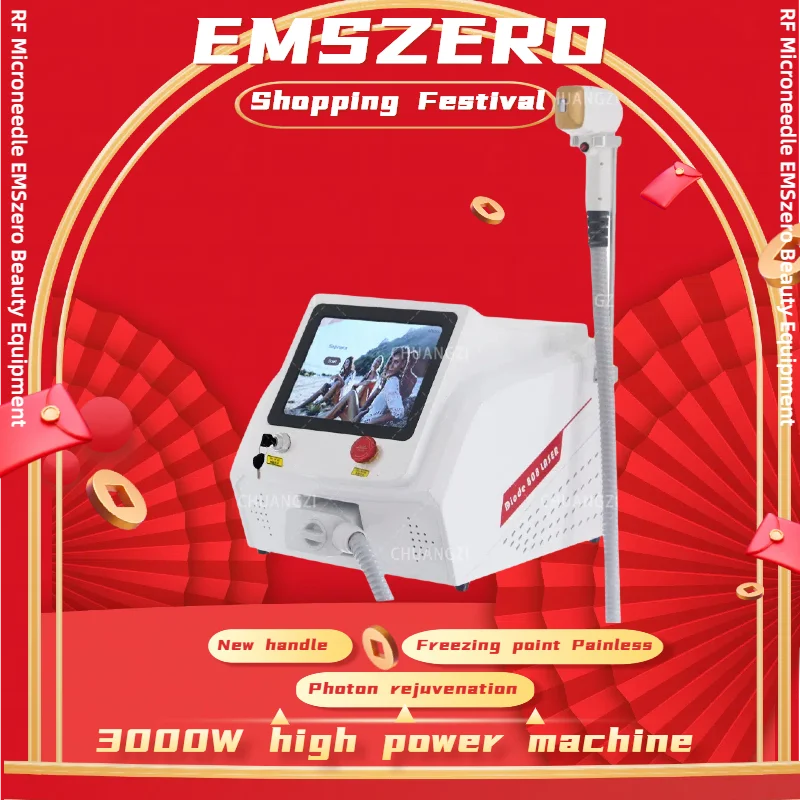 

New Professional 3500W High Power 808nm Diode Laser Hair Removal Machine 3 wavelength Ice Titanium Painless Epilator For Salon