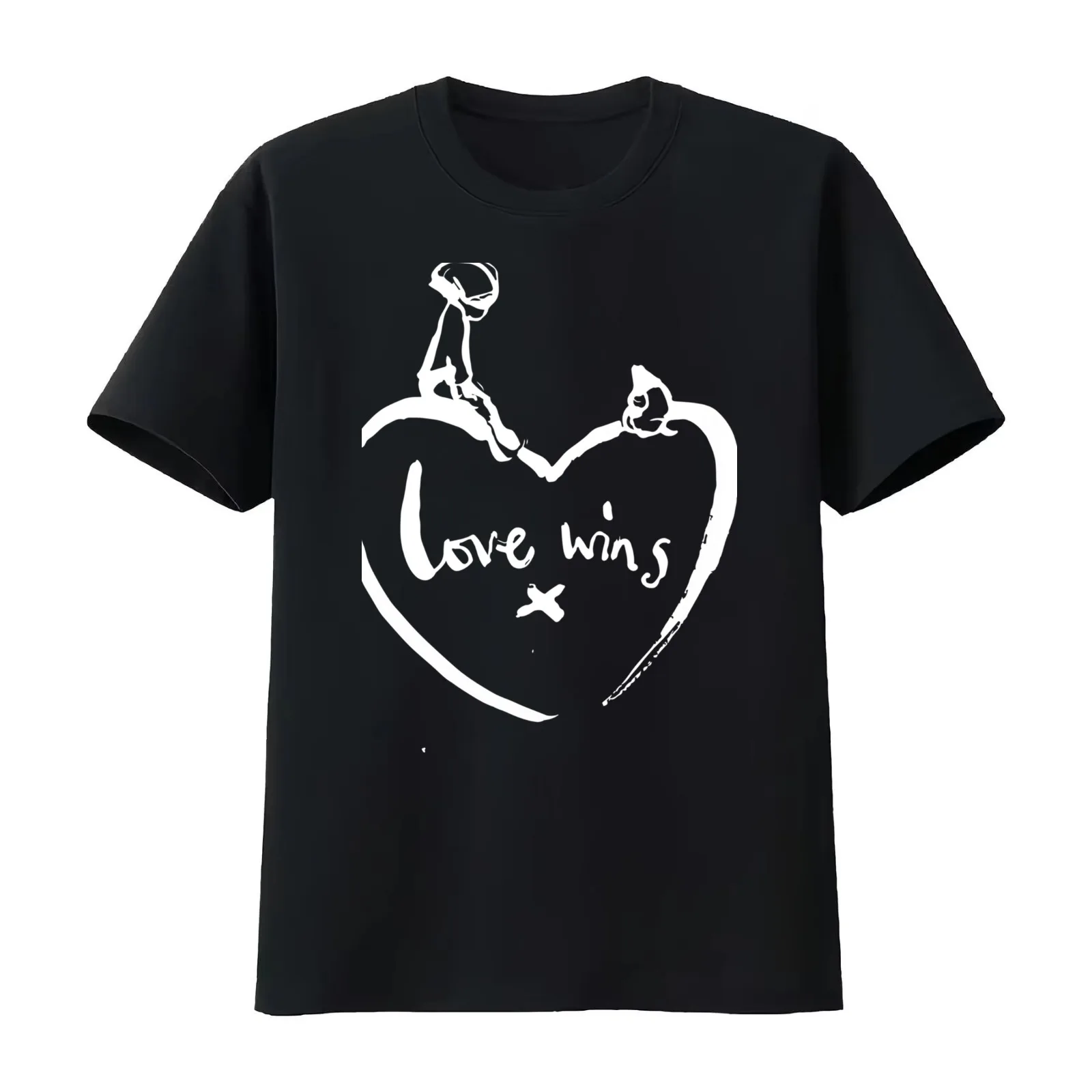 Love wins tee for charlie Fitted T-Shirt Summer Casual Cotton Tee Unisex Men Women