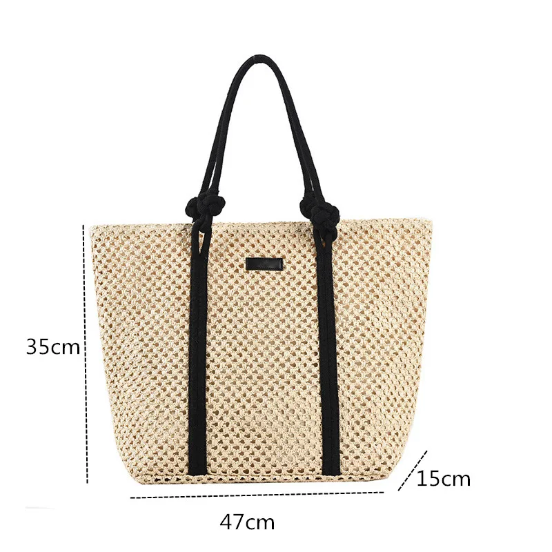 Summer Straw Bags for Women Big Handmade Beach Bags 2022 Rattan Woven Handbags Travel Shopper Casual Resort Style Shoulder Bags