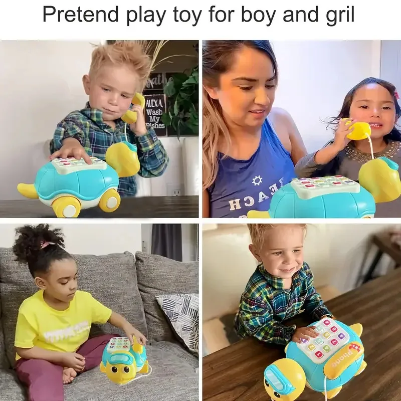 Musical Turtle Crawling baby Toys Interactive Baby Phone Toy with Piano Music Lights Toddlers Early Learning Educational Toys