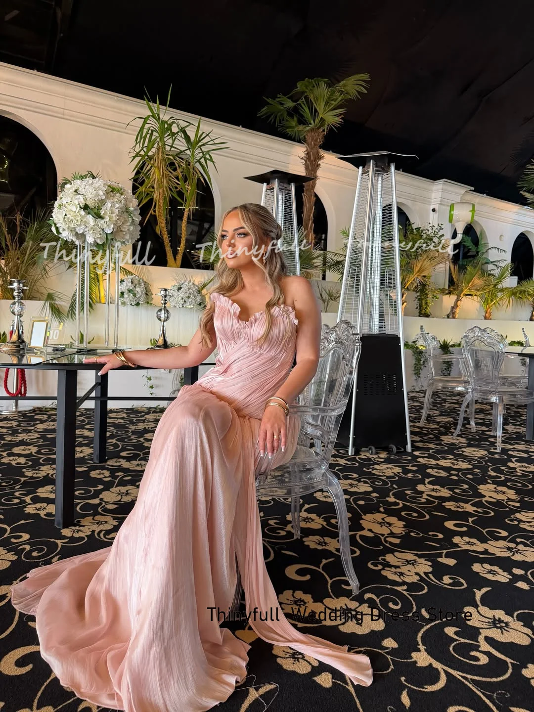 Thinyfull Mermaid Shiny Satin Prom Dress 2026 Sleeveless Sweetheart Evening Party Dress Long Gown Robe De Soirée Customized