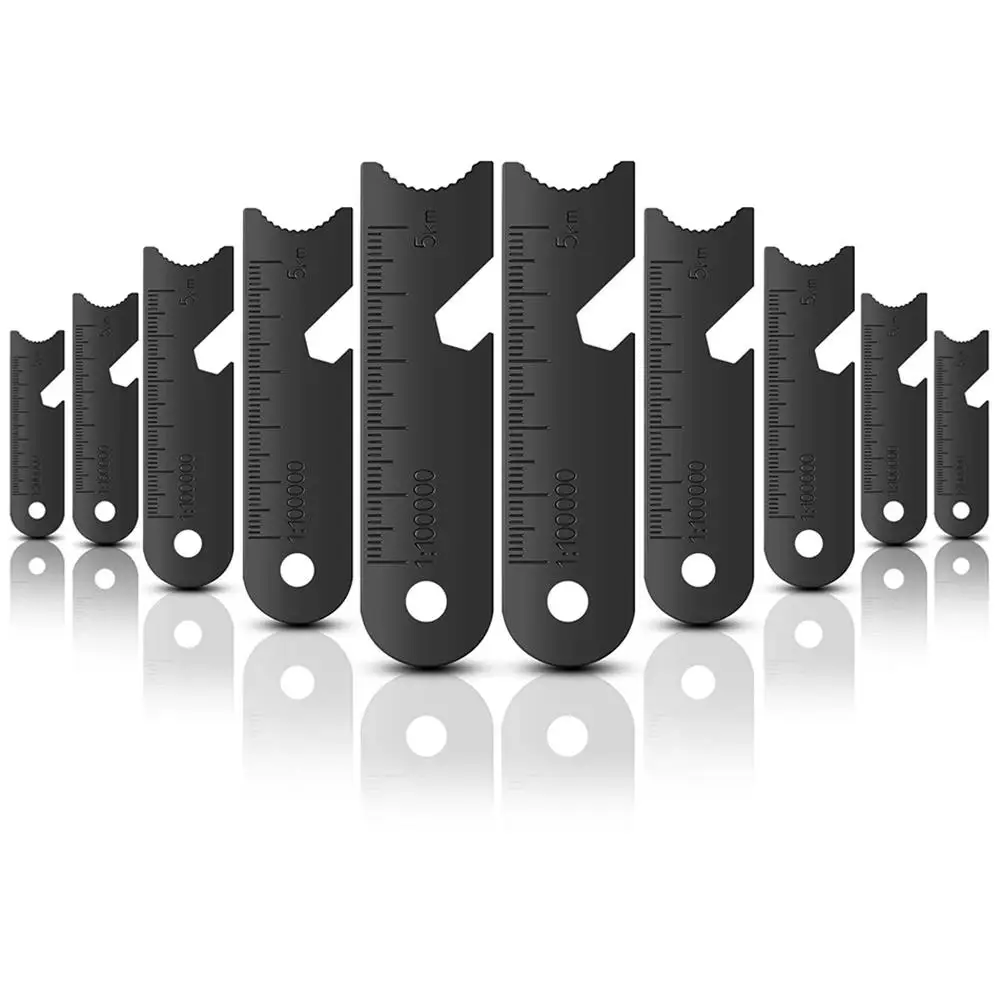 10Pcs Magnesium Flint Scraper Stone Fire Starter Bottle Opener Tools Outdoor Survival Camping Hiking Tool Measuring Ruler