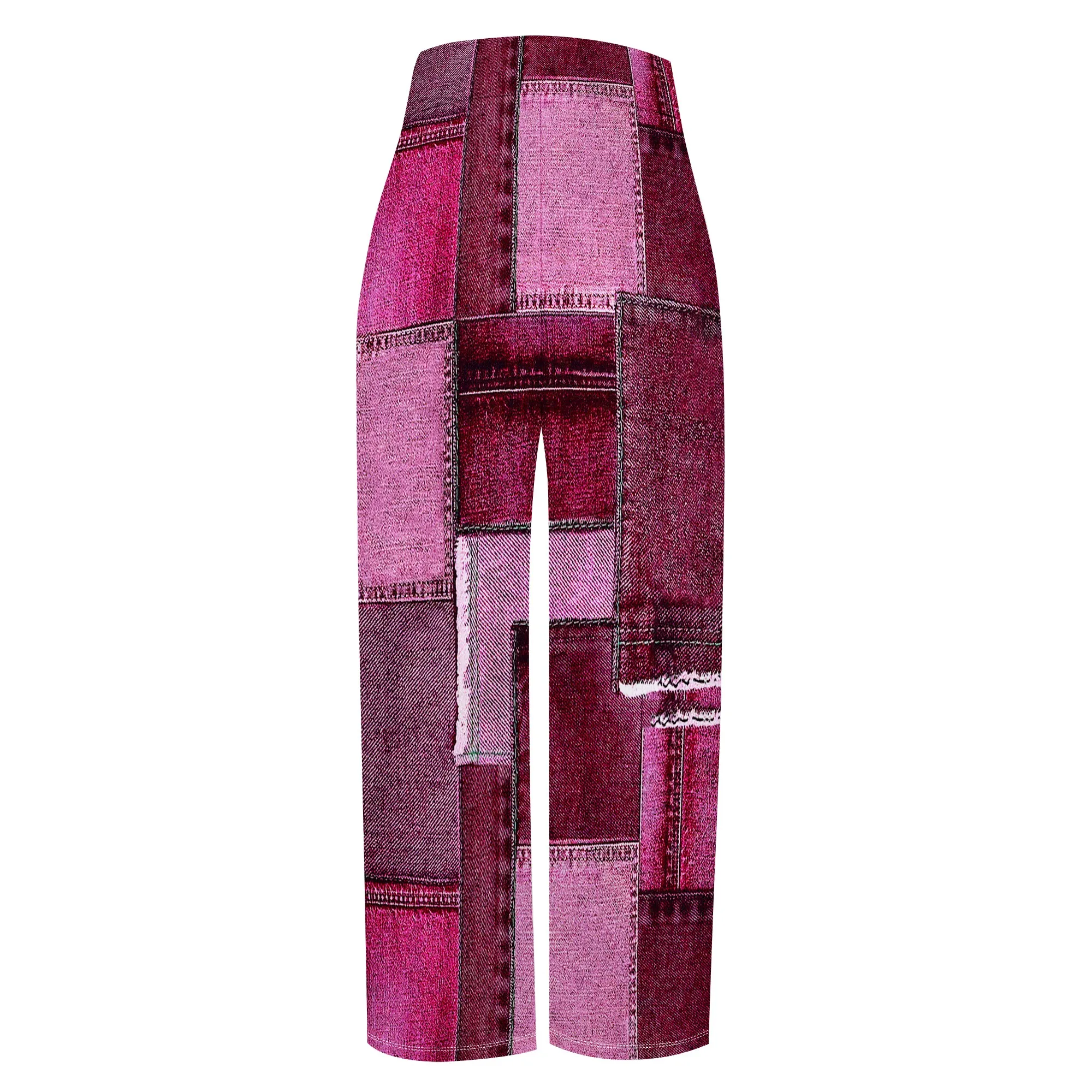 Women' s Camouflage Long Pants High Waist Wide Leg Stretchy Loose Fit Trousers with Pocket