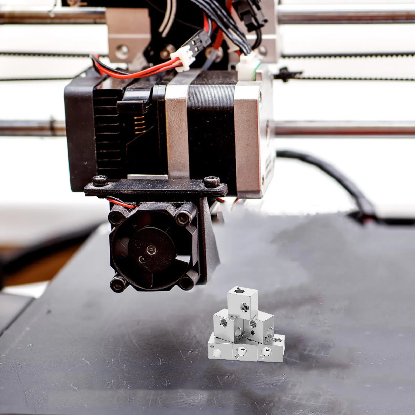 

10 шт. алюминиевых нагревательных блоков для 3D-принтеров, улучшенные для отвода тепла, сменные, для хотэнда, экструдера, сопла, запасные части