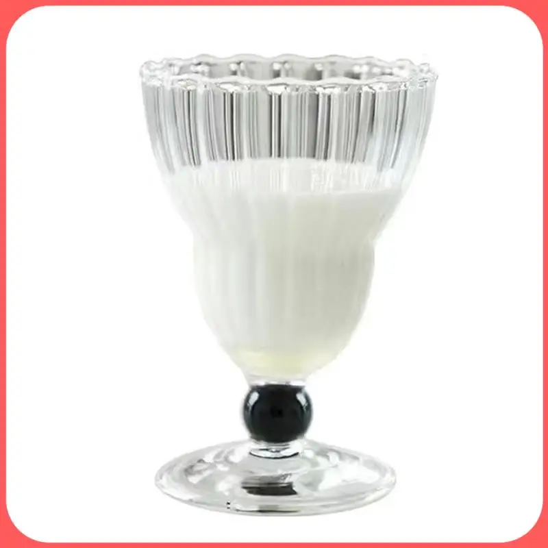 Taza de cristal a rayas A76I-Ins, taza para helado, copa para yogur, bebida, jugo, pudín, postre, tazón para aperitivos
