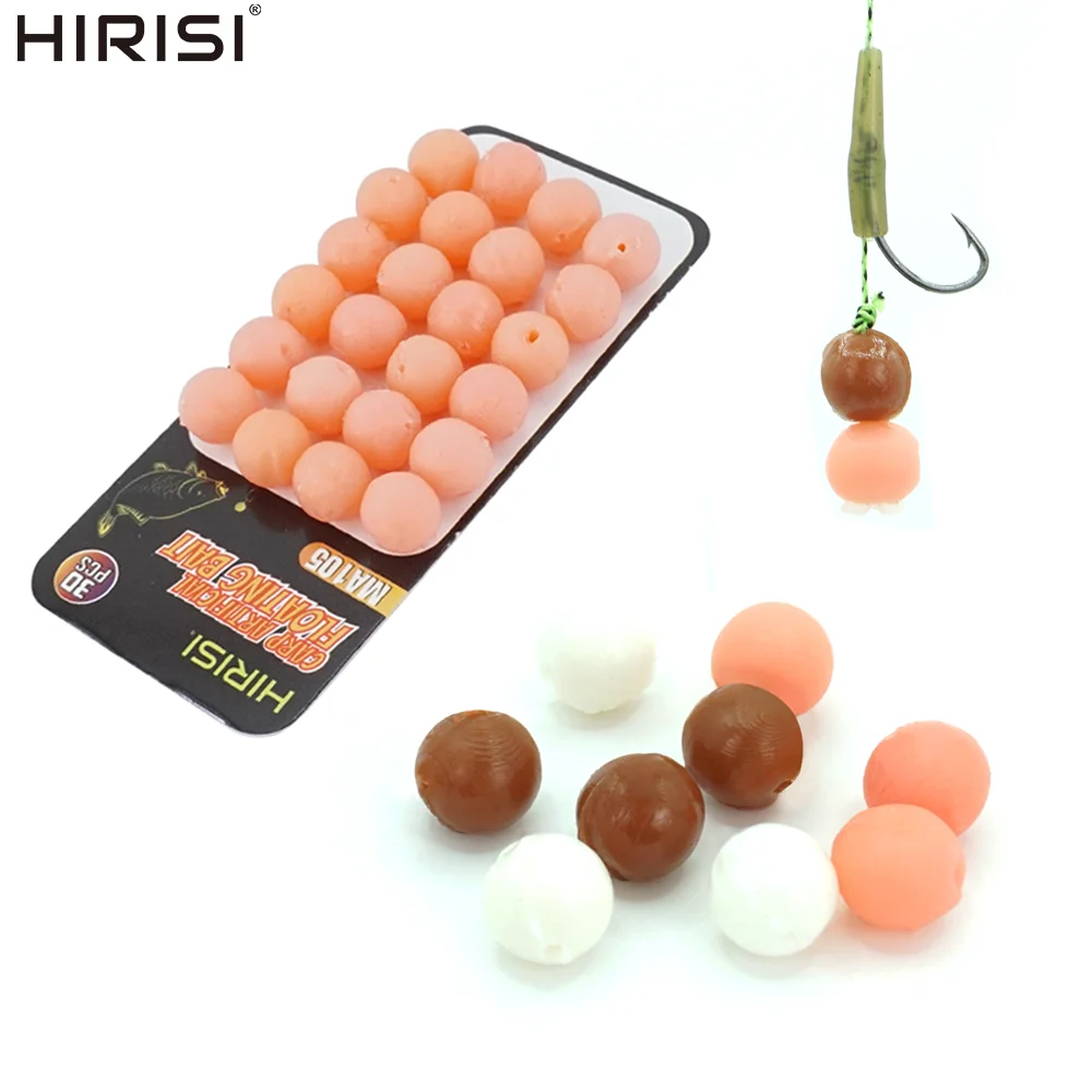 Hirisi 30Pcs Schwimmende Kugel Köder Angeln Float Perlen Weiche Silikon Gummi Künstliche Köder Karpfen Angeln Köder Zubehör MA105