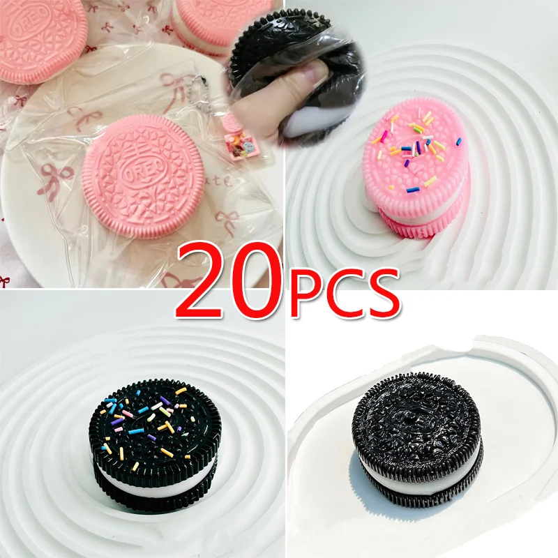 Handmade Silicone for Big Oreo Stress Relief Squishy Toy Mochi Taba Squishy New Fidget Toy Biscuit Pinching Toy Children's Gift