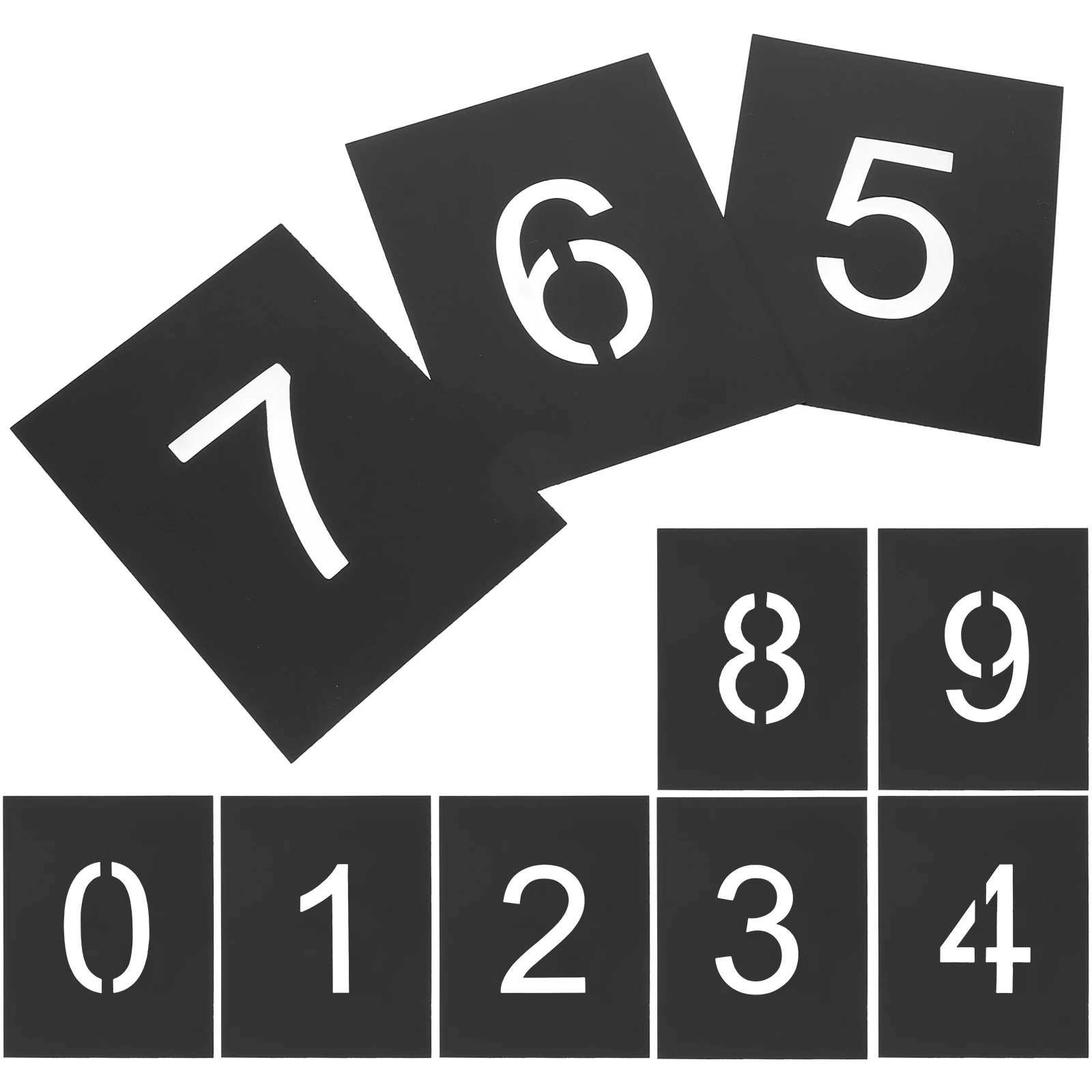 10 Pcs Numbers Stencils for Painting Digital Word Module Reusable Delicate Walls