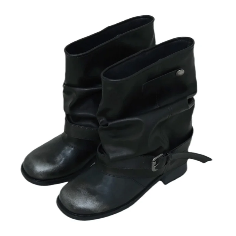 Bottes de cow-girl occidentales 2025 Morden mode nouveau Style bottes pour femmes confortables à la mode polyvalent sans lacet solide femmes bottes courtes