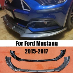 3PCS Gloss Black Car Front Bumper Splitter Lip Diffuser Body Kit Spoiler Guard spoiler frontal,For Ford Mustang 2015 2016 2017