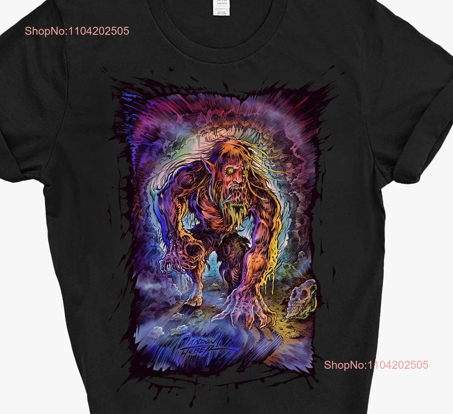 Cave Monster Halloween T shirt by Landon Huber For All Hallows Eve Good Party TEE Available in Multiple Colors and Sizes