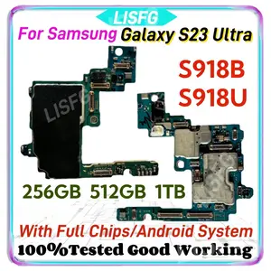 Bilashmart Chips Android OS Motherboard Samsung Galaxy S23 Ultra S918B S918U Unlocked Logic Board 256GB 512GB 1TB 100% Good Placa