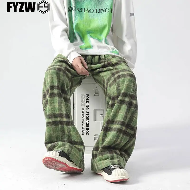 Avocado Green Small Fragrance Style Pants Japanese Cityboy Retro Couple Pants Men's Drape Casual Straight Pants