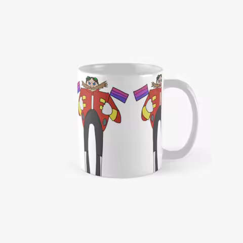 Bisexual Eggman Sonic Fandub Design Clas Mug Handle Round Tea Picture Photo Image Gifts Simple Coffee Printed Drinkware Design