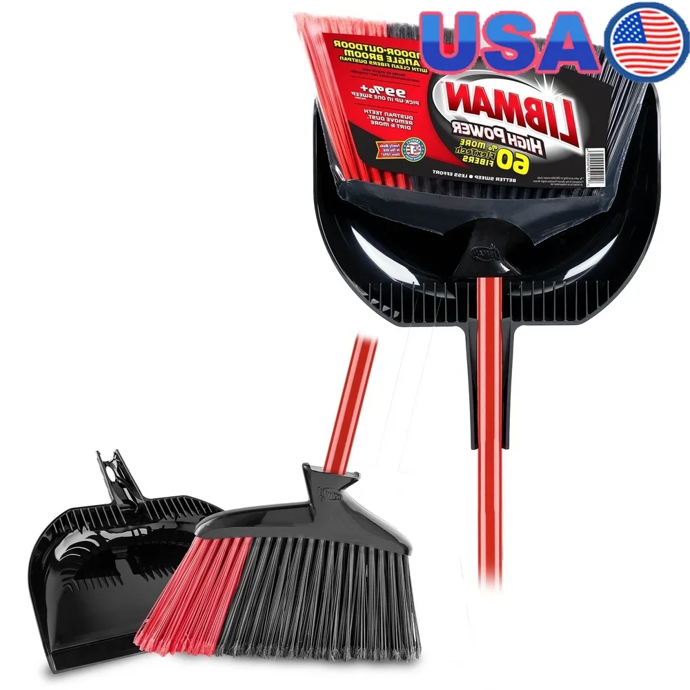 

Высокомощная стальная ручка 13,75 дюйма с совок, угловая головка, волокна, многофункциональная очистка поверхностей, сверхмощная поддон для пыли в помещении и на открытом воздухе