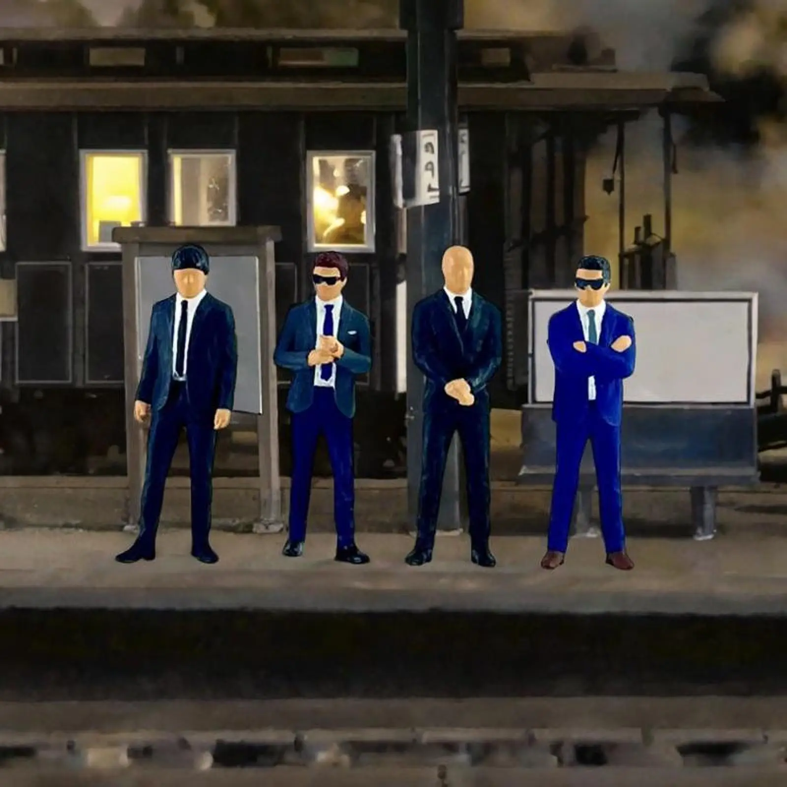 4 قطع تماثيل الأشخاص بمقياس 1/64 مجسمات مطلية بالراتنج لـ