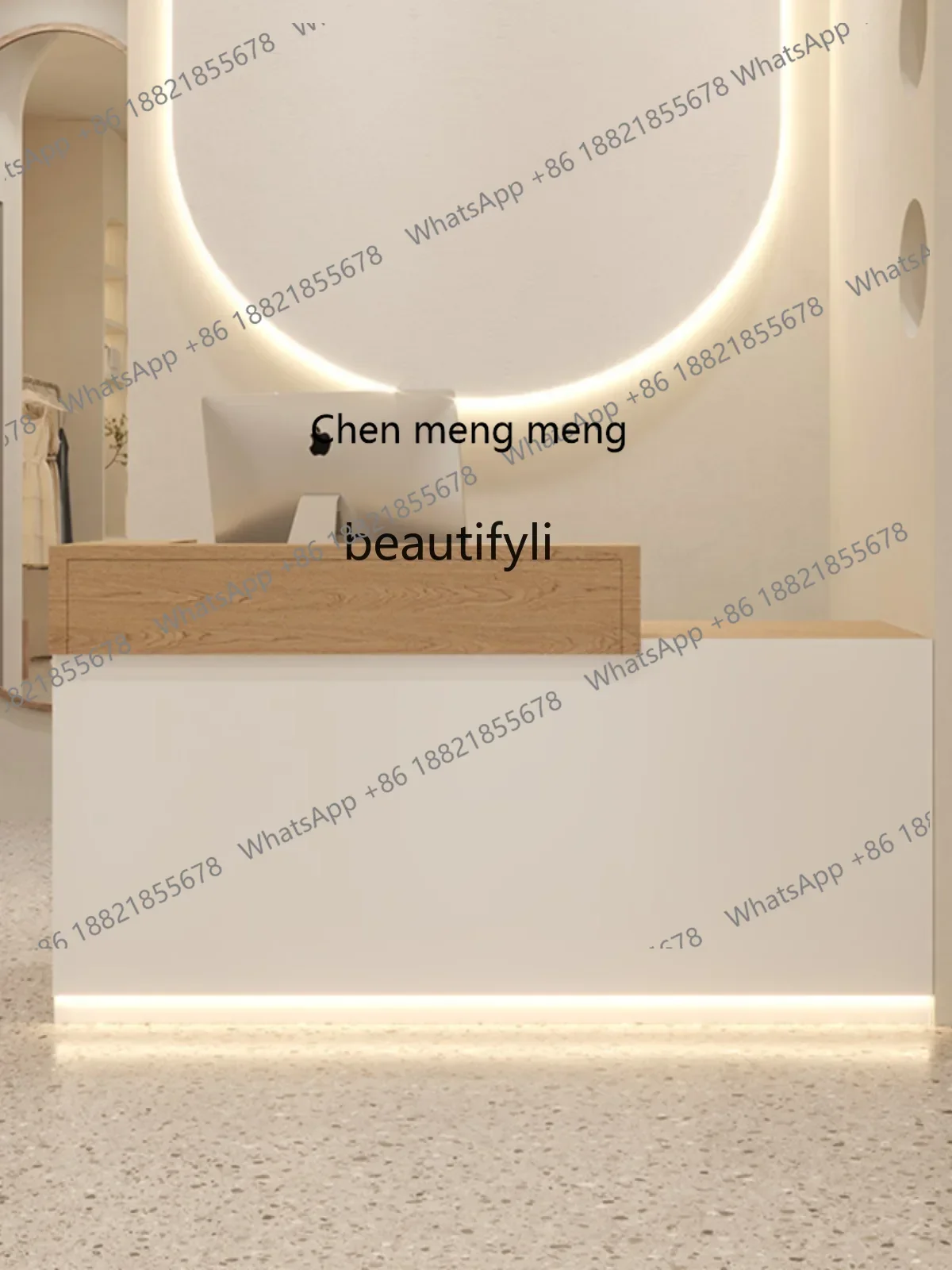 

New arrive Nordic simple modern front desk clothing store checkout page barber shop, store small reception counter