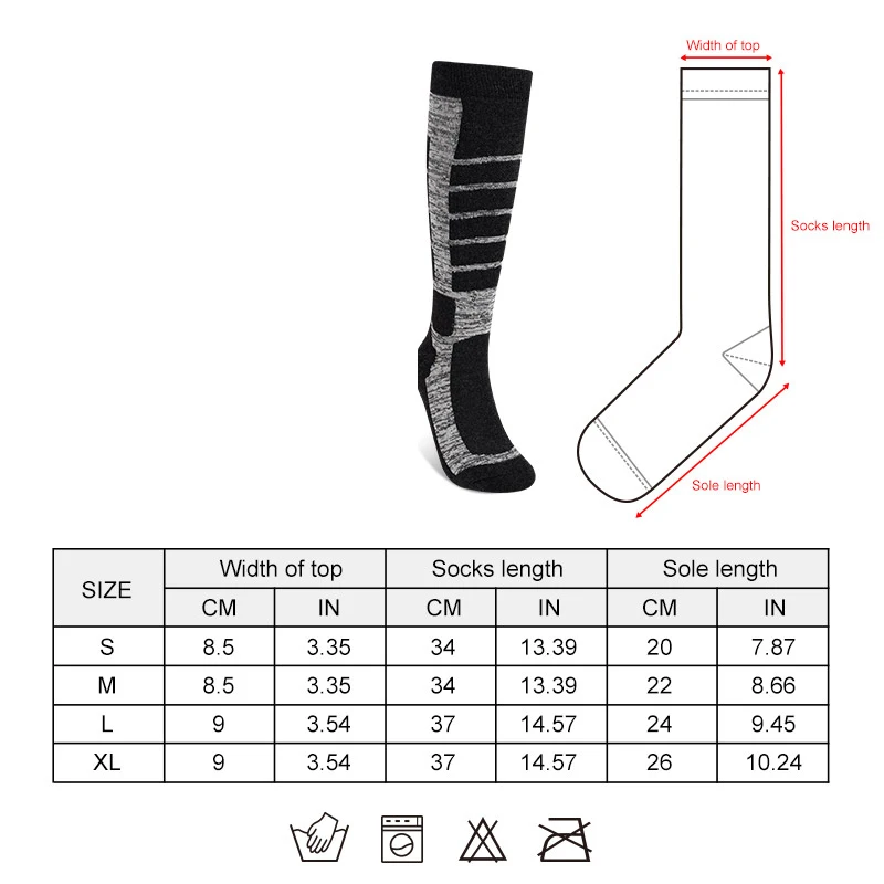 DAY WOLF-calcetines de esquí de lana merina para hombre y mujer, medias largas hasta la rodilla, gruesas, cálidas, al aire libre para senderismo,