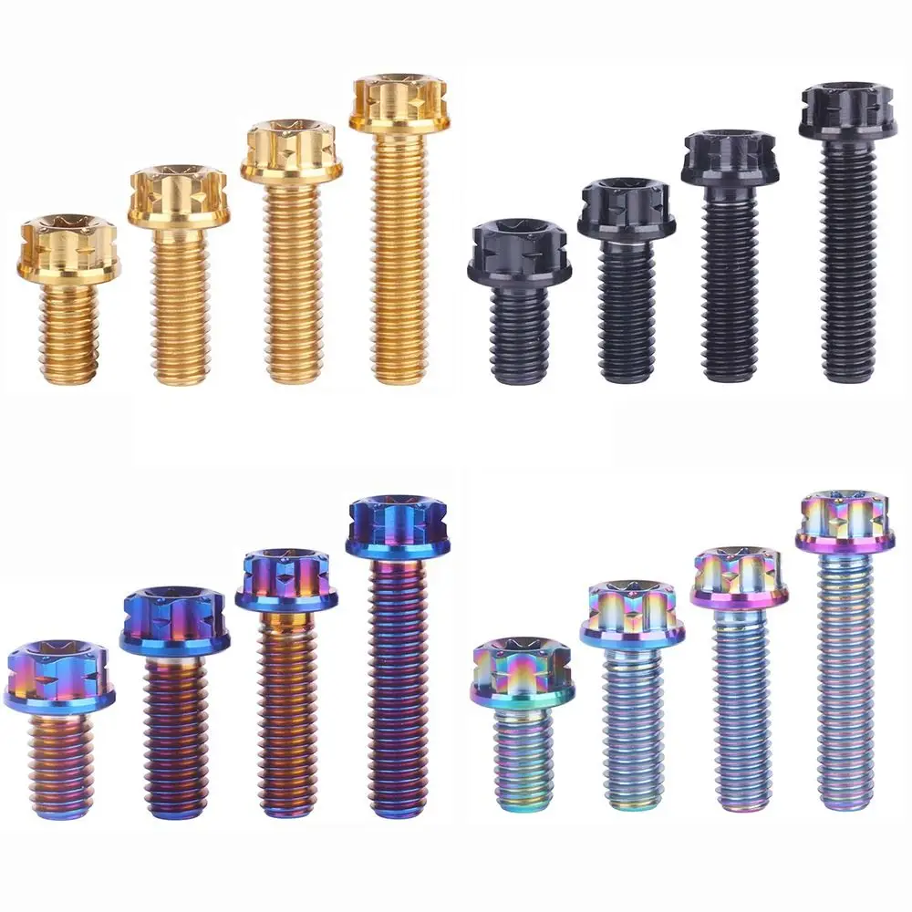 Decorative Screws GR5 Titanium Alloy Titanium Alloy Screws M6 10/15/20/25/30mm Titanium Bolt Fancy Flange Screws