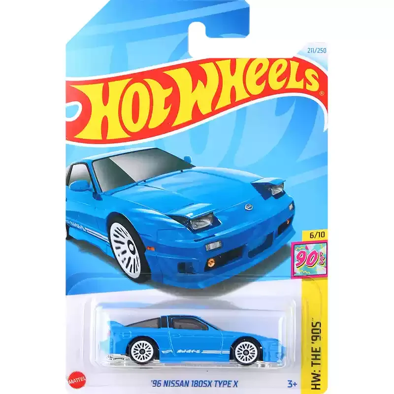 24 м оригинальный автомобиль Hot Wheels 96 Nissan 180SX Type X, литая под давлением модель автомобиля из сплава 1/64, игрушки для мальчиков, подарок другу на день рождения