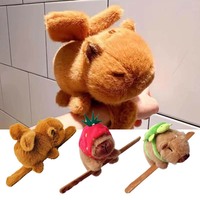 Lovely Capybara Animal Slap Snap Wrap Wristband Bracelet Plush Stuffed Animal Kawaii Kapibara Hand Ring Wristband Kid Funny Toys