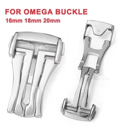 Stainless Steel Watch Buckle for Omega Watch Band Clasp 20mm 18mm 16 Leather Metal Deployment Button Folding Buckles Accessories