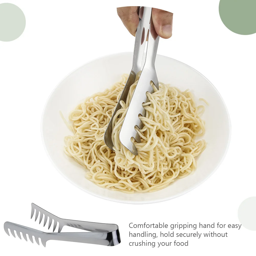 

2Pcs Kitchen Pasta Tongs Ergonomic Design Long Lasting Rustproof Ideal for Food Serving Spaghetti Tong Pasta Tong