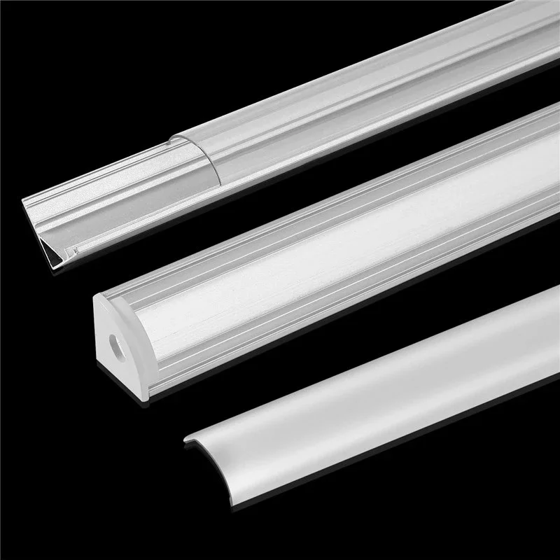 LED 50cm Aluminium Channel for Led Strip V/U Shape Aluminum Profile with Diffuser Milky PC Cover,LED Bar Strips Light Holder