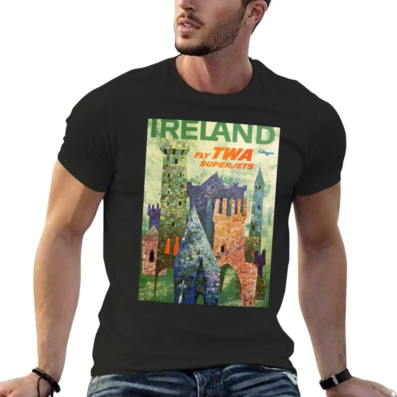 

retro classic Ireland poster T-Shirt hippie clothes anime clothes graphic t shirts anime shirts men
