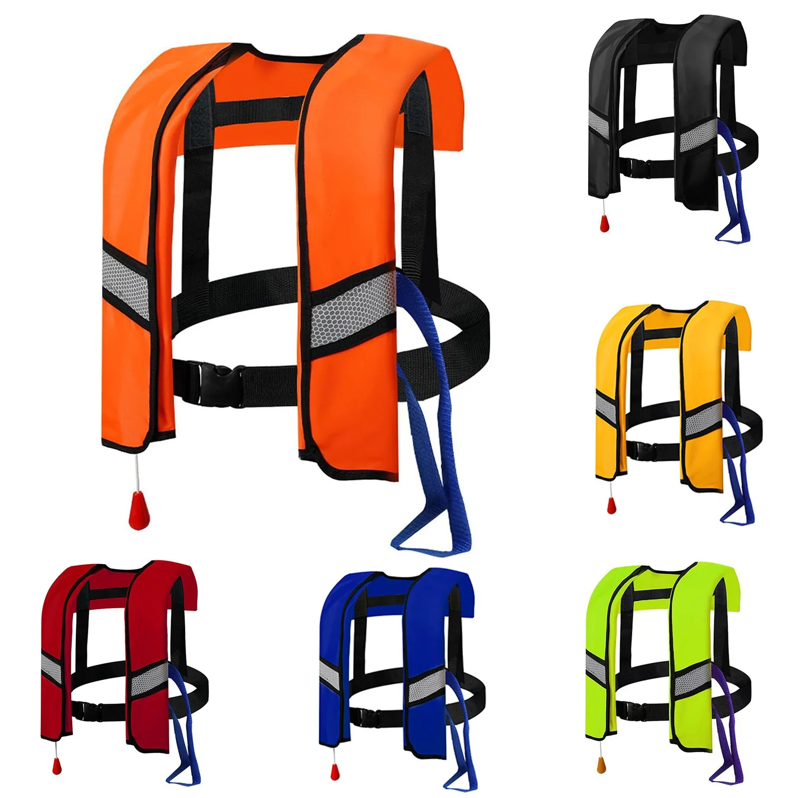 ‌Auto Inflating Life Jacket With Reflective Strips Safety Whistle for Adult Water Sports Kayaking Fishing Boating Emergency Gear