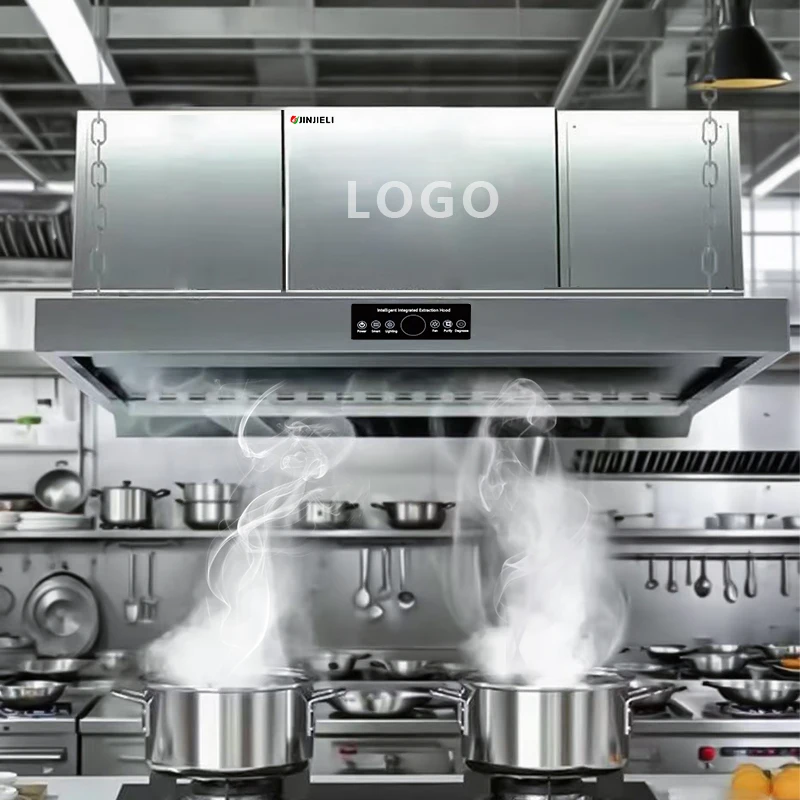 Customized OEM 201/304 Stainless Steel Commercial Kitchen Range Hood CE/ISO Certified Ventilation Smart Ductless Range Hood