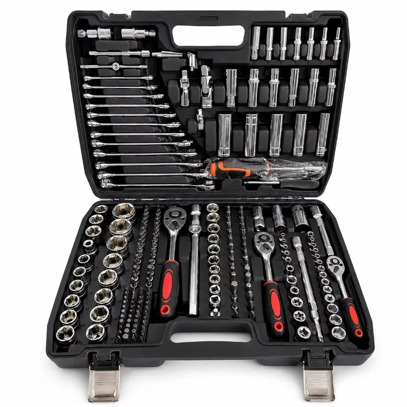 216PCS Automotive Repair Tool Set Socket Wrench Kit with Hard Case OEM 1 Set