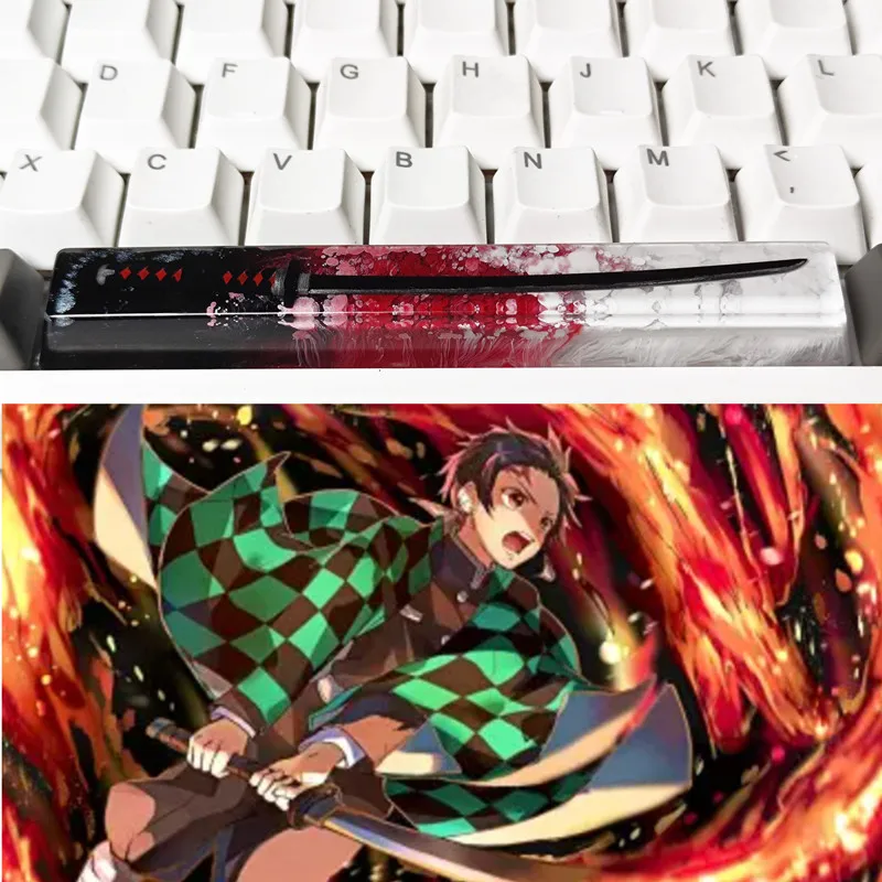 

6.25U Resin Translucent Anime Sword Keycap DIY Boys Custom Gift Cherry MX Switch Spacebar Button Mechanical Keyboard