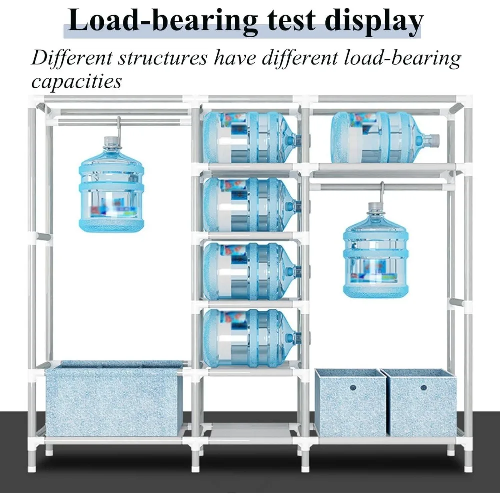 منظم خزانة فولاذي محمول لغرفة النوم - خزانة تخزين ملابس قابلة للتكديس بعرض 105 سم لتوفير مساحة فعالة #6