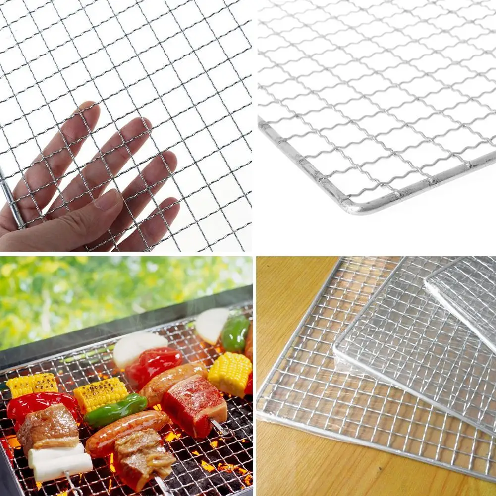 40*24cm BBQ Grate Mesh Barbecue Grill Grid Net Steel Japanese Korean For Kitchen Cooking Supplies Oudoor Picnic Tools