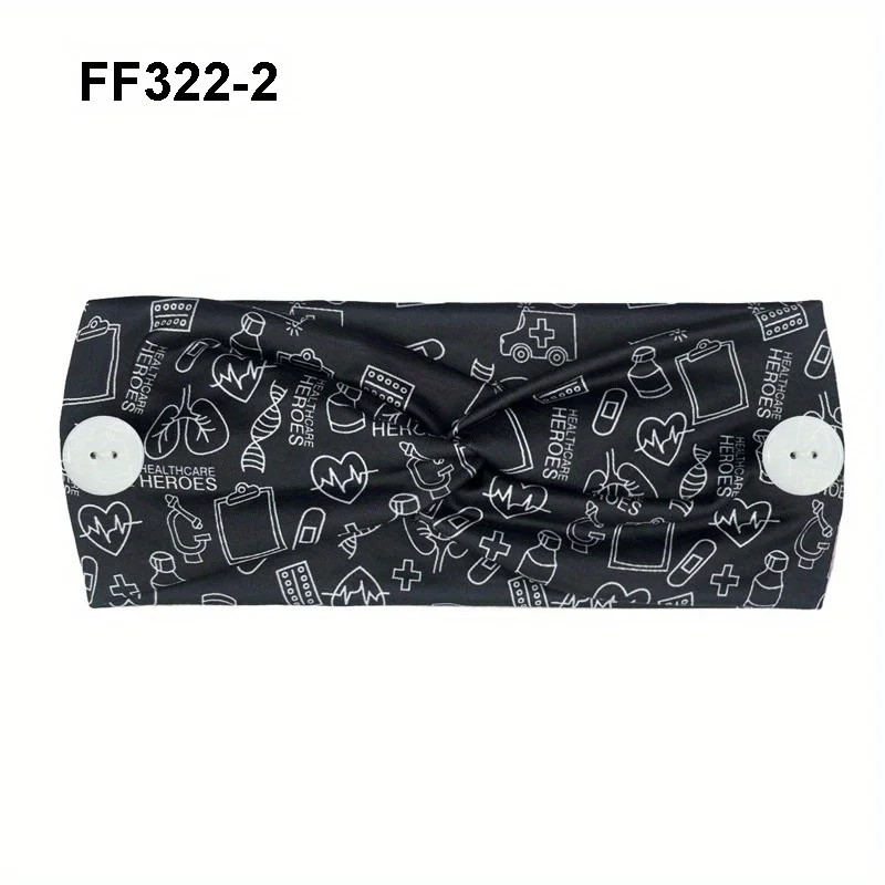 1-teiliges Krankenschwester-Stirnband für Damen mit Knopf, breites Stirnband, verwendet für Krankenschwestern, Ärzte, Schweißbänder, medizinische Versorgung, Sport, Yoga, Stirnband – Detail 7