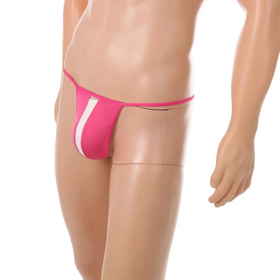 Men Mini Waistband Underwear Sexy Bikini  Sexy Mens G-string Transparent Penis Pouch Thong Mens Elastic T-back Solid Underpants