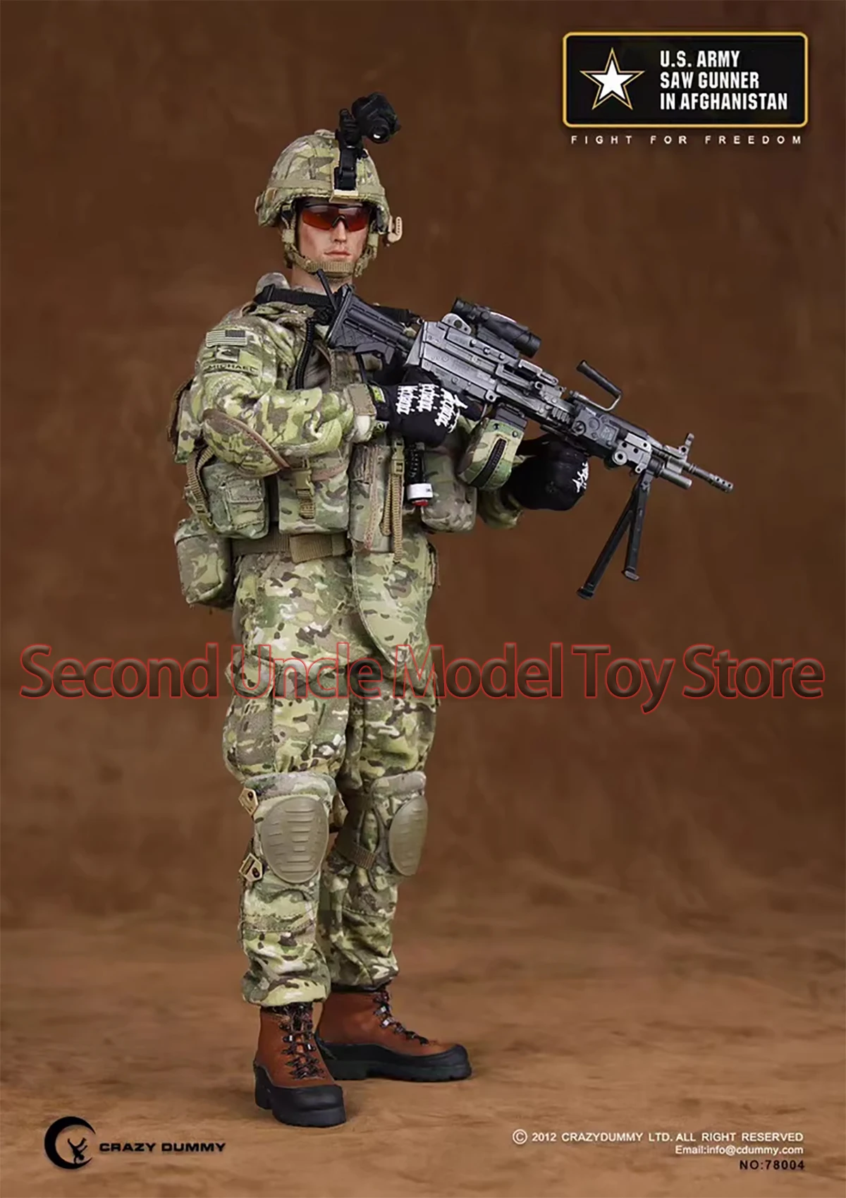 

CrazyDummy CD78004 DAM78004 1/6 US Army machine gunner 12'' Male Soldier Military Action Figure Full Set Collectible Model Toys