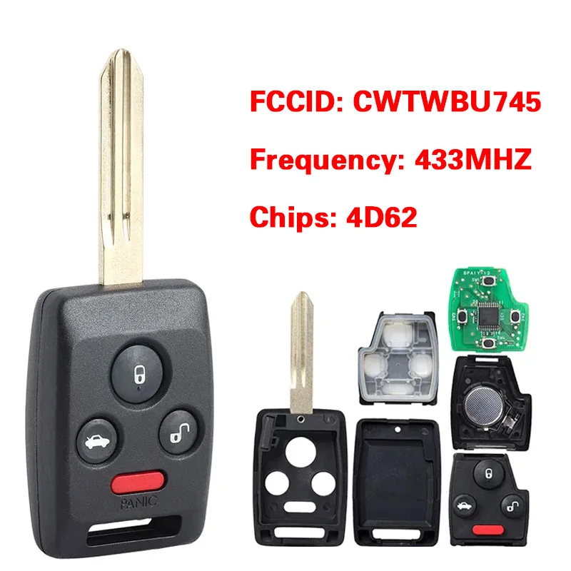 CN034016 433MHz 4D62 Chip Original PCB Remote Head Key Fob for Subaru L-egacy Outback B9 Tribeca 2006-2009 FCC ID: CWTWBU745