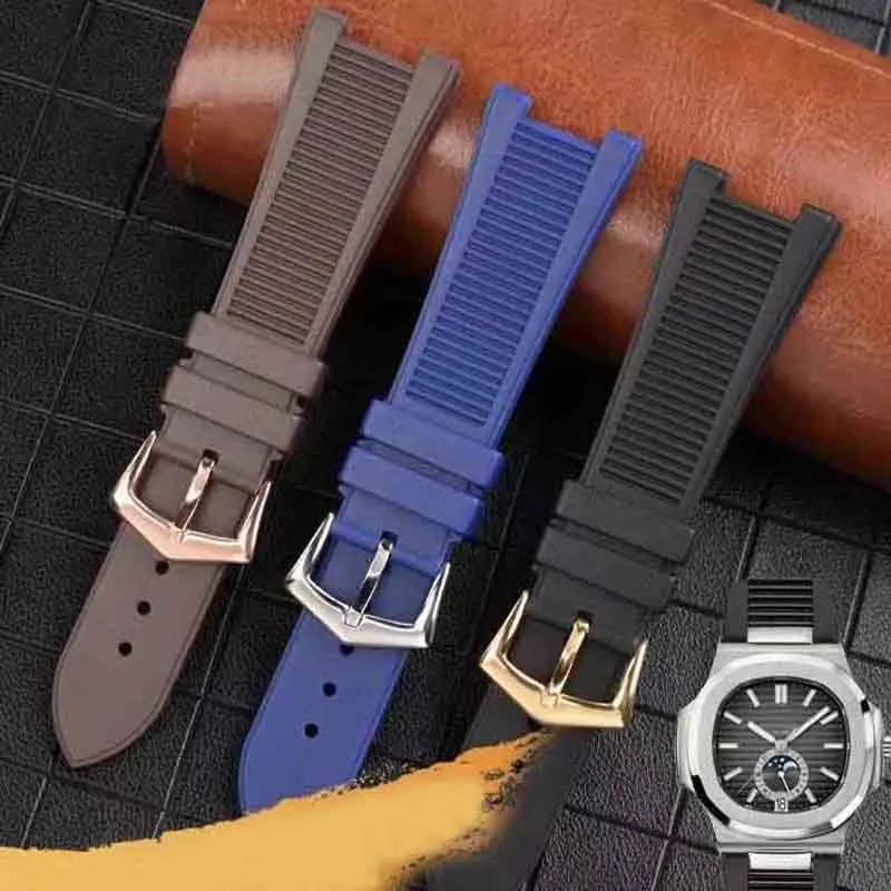 Correa de reloj de goma de silicona para PATEK PHILIPPE Nautilus 5711 5712g para interfaz especial de hombre 25*13mm correas de reloj impermeables