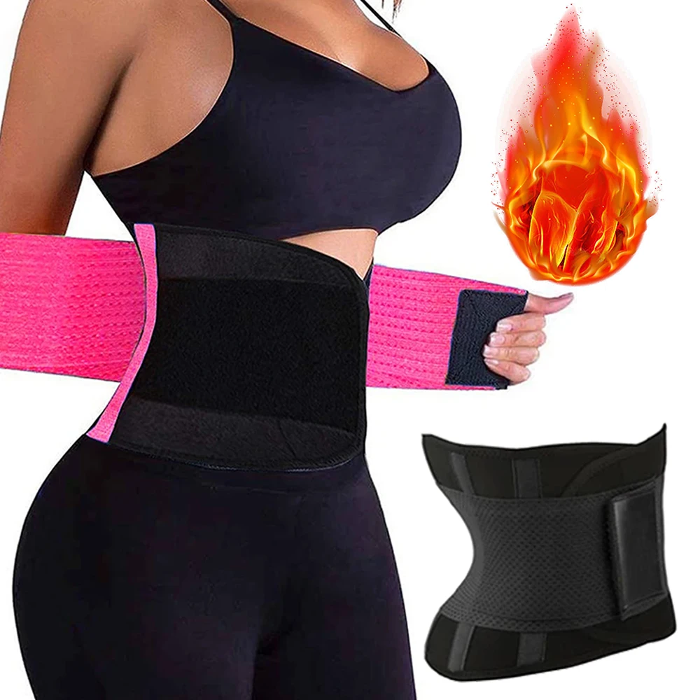Women Compression Belts Waist Cincher Tummy Control Waist Trainer with Wrap Corset Workout Sweat Bands Sauna Suits Sportswear