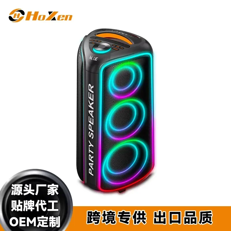 for 360 Degree Triangular Speaker 6x10 Inch with RGB Light Bluetooth Portable Party Tower Speakers