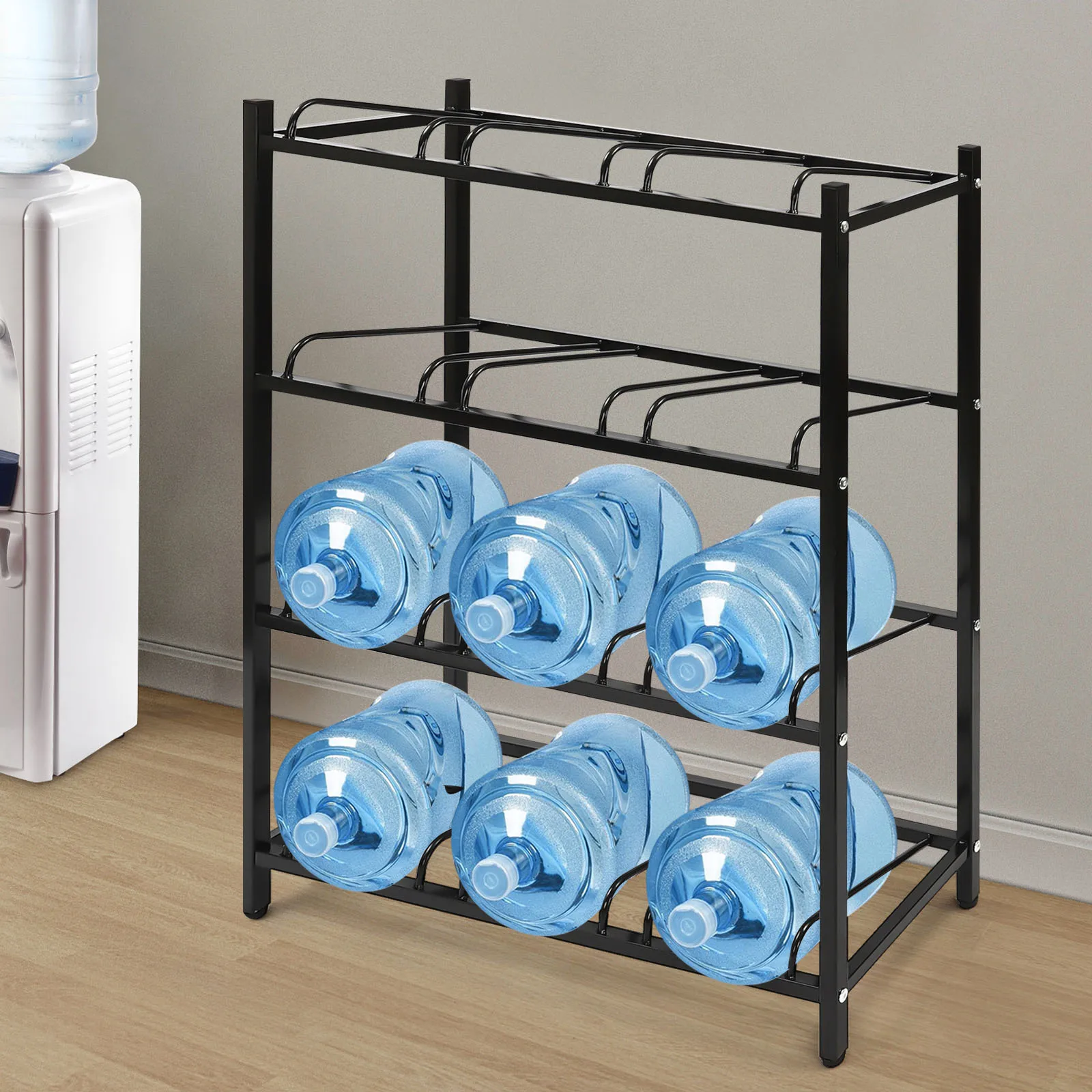 

Black Heavy Duty Water Jug Stand 4 Tier for Home Application