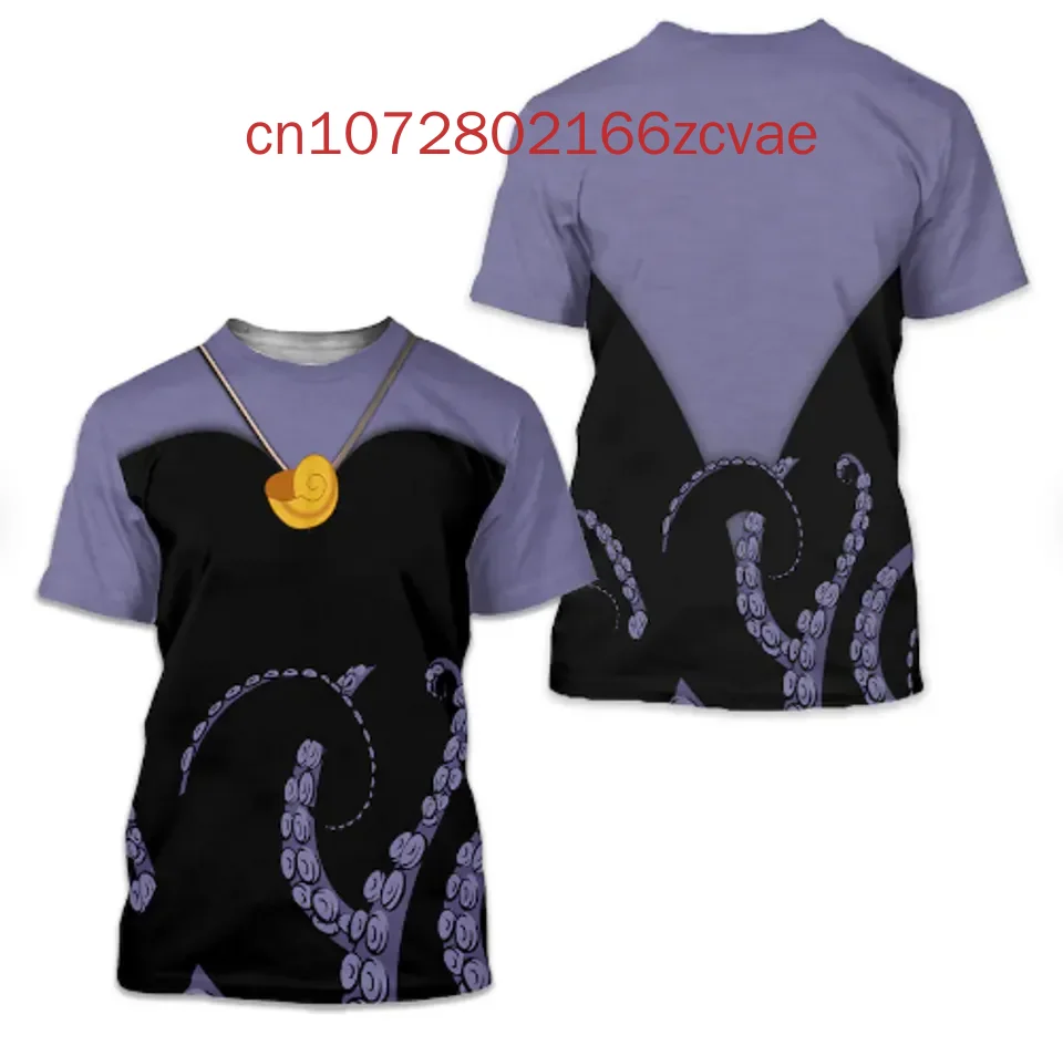 Summer New Disney Villains 3D T-shirt Men's and Women's Children's Casual Round Neck Short Sleeved T-shirt