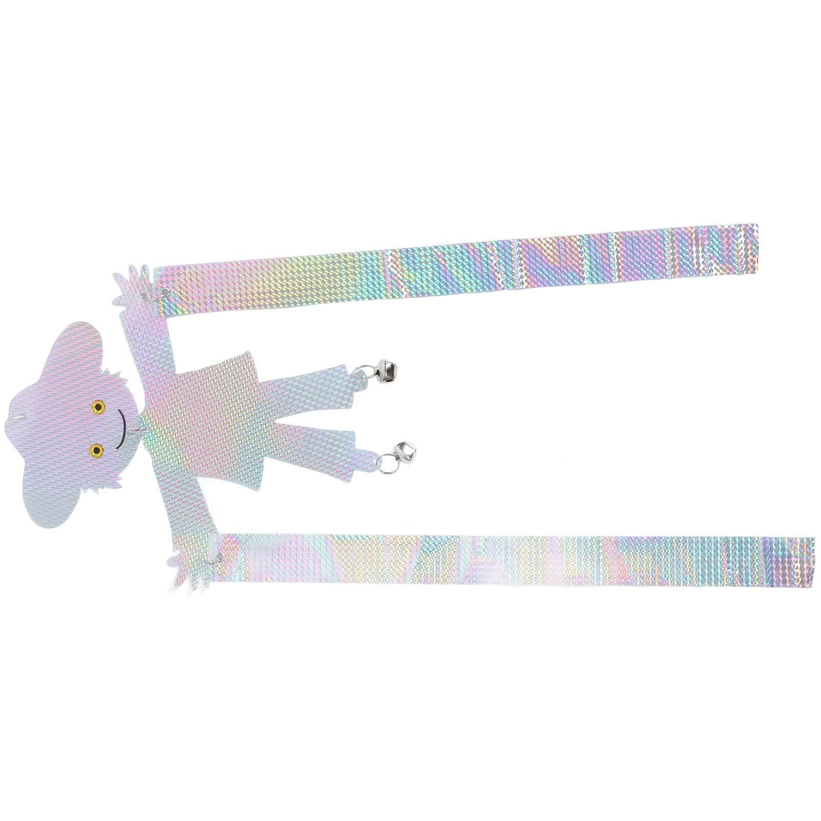 

Bird Repellent Ribbon Reflective Scare Props Silver Drive Away Dual Sided Design Realistic Scarecrow Pattern Durable Material