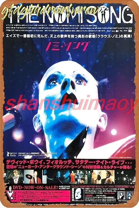 Klaus Nomi 2006/01 The Nomi Songdvd promo ad pop/rock Poster Metal Sign Tin Metal Retro Wall Decor for Home,Street,Gate,Bar sign